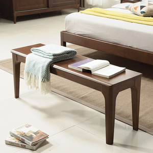 Nordic Minimalist Solid Wood Bench Natural Color Multi-Functional Home <b>Stool</b> Bedroom Bed End <b>Ottoman</b> Living Room Furniture - Product Image 3