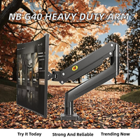 KM-M1 Dudukan Monitor Baru untuk Monitor 24"-40" VESA50/75/100mm Ergonomis, Dapat Disesuaikan Ketinggiannya, Penjepit Meja, 9 kg