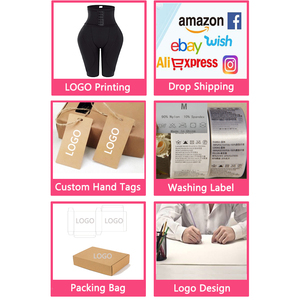 Pantaloni donna di bellezza con sollevamento dell'anca a vita alta pantaloncini a compressione del ventre staccabile in spugna cuscino ingannevole corsetto modellante - Product Image 6