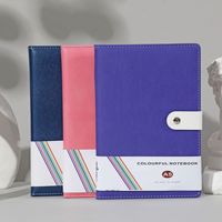 Carnet A5 en cuir PU, 100 feuilles, 80 g/m², fermeture à bouton-pression, multicolore, journal de bureau, papeterie, vente en gros