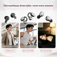 Écouteurs sans fil 3-en-1 B115, 3 paires, intra-auriculaires ouverts / pour le sommeil / semi-intra-auriculaires avec étui de chargement, logo personnalisé, vente en gros