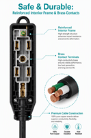 Cordon d'alimentation pour ordinateur 1,8 m 13A 16AWG norme américaine 3 en 1 IEC NEMA 5-15P vers 5-15R avec conducteur en cuivre pur