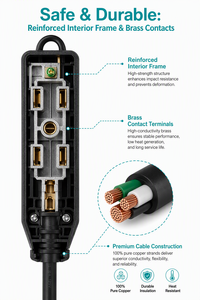 Cable de Alimentación para Computadora de 1.8m, 13A, 16AWG, Estándar Estadounidense, 3 en 1, IEC NEMA 5-15P a 5-15R, con Conductor de Cobre Puro - Product Image 6