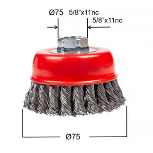 <span class=keywords><strong>Brosse</strong></span> à roue métallique torsadée en acier au carbone pour l'élimination de la rouille, le polissage des métaux, le nettoyage des surfaces, la peinture - Product Image 5