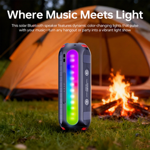 Xách tay 20 Wát năng lượng mặt trời loa không dây ip66-không thấm nước ngoài trời Máy nghe nhạc với năng lượng mặt trời sạc TF AUX FM cho cắm trại - Product Image 3