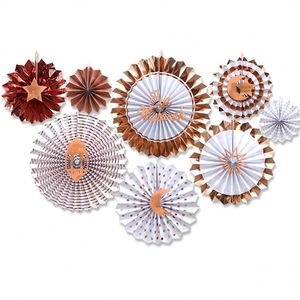 Muslim Islamic Eid and Party <b>Decoration</b> Gold Color Diy <b>Ramadan</b> Mubarak Paper Fan With Moon Letter <b>Decorations</b> - Product Image 2