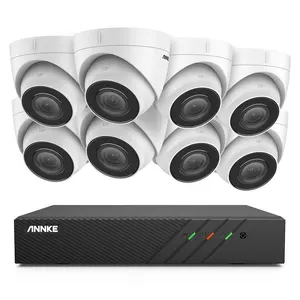 8CH PoE NVR sistema di sicurezza telecamera a torretta CCTV IP domestica da 5mp con microfono EXIR 2.0 sistema di telecamere di sorveglianza per visione notturna