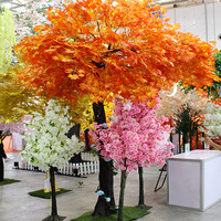 Arbre artificiel Ginkgo de 1,5 m en gros, feuilles dorées en soie, tronc réaliste, résistant aux UV pour extérieur, anniversaire, jardin