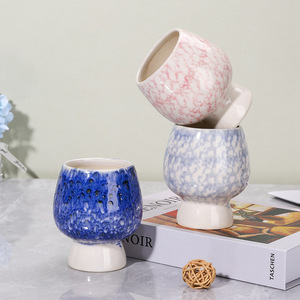 Maceta de Cerámica Azul Cristal de Hielo con Forma de Hongo para Suculentas, con Orificio de Drenaje, Diseño Moderno Ecológico, Pequeña Capacidad - Product Image 2