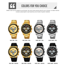SKMEI 2505 bracelet en acier inoxydable montres pour hommes multi-fonctionnel Date luxe étanche montre de sport pour hommes Reloj montre numérique - Product Image 2