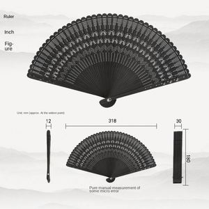 Abanico Plegable Portátil de Bambú Tallado a Mano, Ecológico, Tradicional, Mini, Estilo Guofeng, para Hanfu, Cheongsam, Bodas, Feilin Deqing - Product Image 3