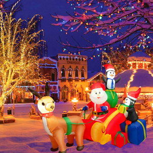 Vacances 6 pieds gonflable navidad <span class=keywords><strong>château</strong></span> père noël décoration <span class=keywords><strong>réveillon</strong></span> de noël extérieur cour pelouse marchandises de noël gonflable - Product Image 4