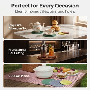 Alfombrilla de silicona para té, antideslizante, aislante del calor, protector de vajilla para mesa de té en el hogar - Product Image 1
