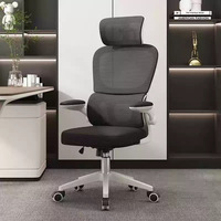 Chaise de bureau ergonomique pivotante moderne avec soutien lombaire, chaise de bureau informatique en maille inclinable, chaise de direction confortable