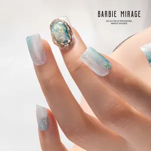 Bbm sereia iridescente cores multicromada, peças irregular, lantejoulas, holográfica, materiais de arte de unha, esmalte em gel uv