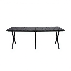 Table de camping standard en acier, grande et large, en acier au carbone noir, pliable, 120 cm - Product Image 2