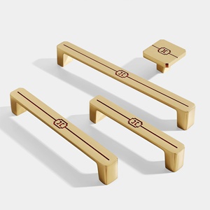 New Chinese Style Brass Cabinet Pulls Black Gold Dual Finish Long Bar Single Hole Handles for Kitchen Wine Cabinet Durable - Product Image 4