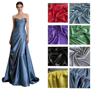 Tissu satiné Mikado liquide brillant à paillettes, prêt à l'emploi, brillant, épaisseur moyenne, tissé et teint pour VÊTEMENTS DE MODE - Product Image 2