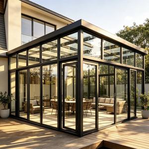 Véranda en aluminium avec verre trempé, maison en verre isolée, imperméable, coupe-vent, sur mesure, terrasse de villa, solarium avec porte coulissante - Product Image 4