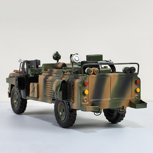 Modelo de Jeep Todoterreno Táctico <span class=keywords><strong>Land</strong></span> Rover de la Segunda Guerra Mundial, Coche de Hierro Hecho a Mano, Vitrina Vintage Coleccionable para Vinos, Decoración Navideña - Product Image 4