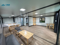 Rumah Mungil Siap Kirim 30ft Rumah Kontainer Prefabrikasi yang Dapat Diperluas Panel Sandwich Baja/Kayu Desain Modern Penggunaan Luar Ruangan untuk Sekolah
