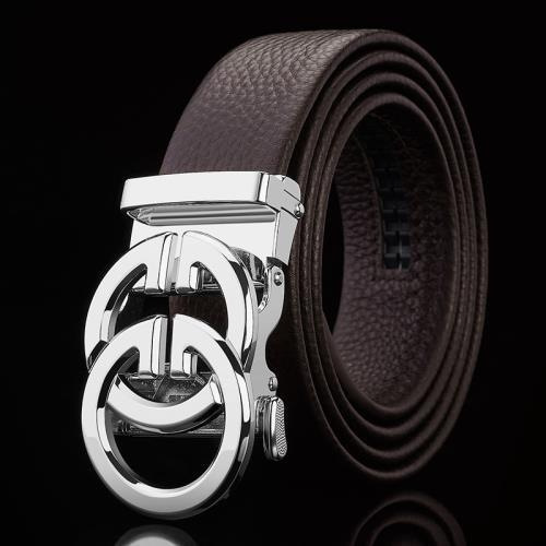 Double C argent - ceinture café
