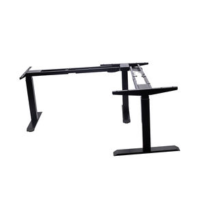 Meubles de bureau personnalisés en vente <span class=keywords><strong>chaude</strong></span>, bureau debout électrique moderne à 3 pieds, réglable en hauteur, en forme de L - Product Image 1