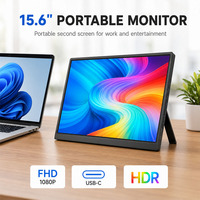 Monitor Portátil OEM al por Mayor de 15.6 Pulgadas, 1080P FHD IPS USB-C HD-MI HDR, Pantalla Externa para Juegos de Laptop y Viajes
