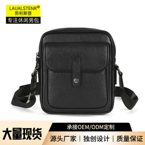 Men's Genuine Leather Messenger Bag Black <b>Small</b> Durable Everyday Use - Product Image 5