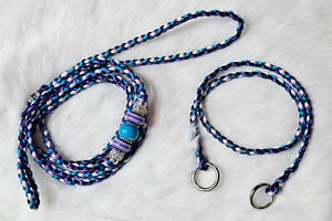 Collar de Perro Personalizado de Cuerda de Paracord Trenzada con Correa de Exhibición de Perro de Satén Trenzado de 48 Pulgadas a Juego - Product Image 4