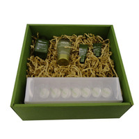 Boîte d'emballage en carton vert frais pour cosmétiques, couvercle et base, boîte en carton gris