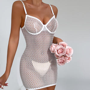 Nouvelle Robe Sexy Explosive de Haute Qualité, Combinaison Tricotée à Bretelles Creuses avec Cordon de Serrage pour Femme - Product Image 3