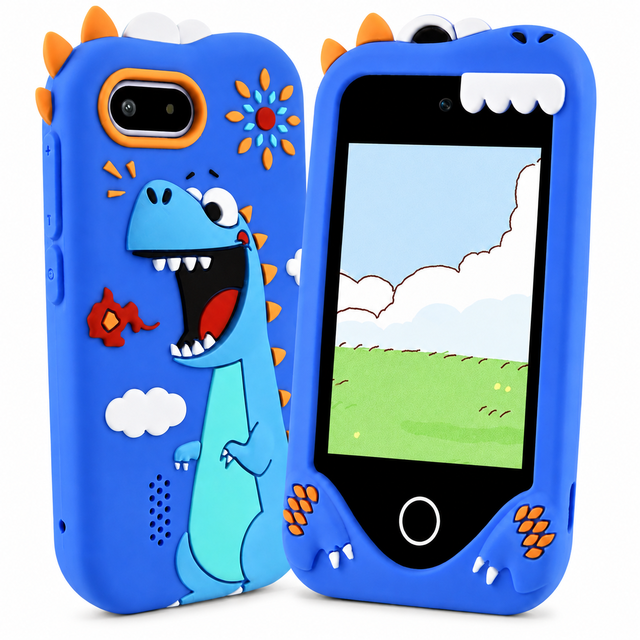 Kids Smart Phone Touchscreen Dual Camera Mini Electronic Cell Phone MP3 Player Educational Learning Toy Birthday Gift for Kids