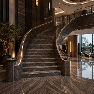 Elegance Brown Marble Look Sintered Stone Slab Polished Marble Look Porcelain Tile 1600 x 3200 x 12 mm for <b>Wall</b> - Product Image 6