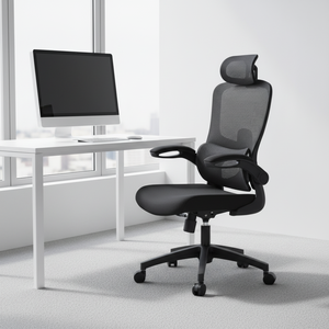 เก้าอี้สำนักงานเออร์กอนอมิกส์พนักพิงสูง ปรับระดับได้ หมุนได้ สะดวกสบาย ตาข่ายพลาสติก ปรับพนักพิงศีรษะได้ เก้าอี้คอมพิวเตอร์ทันสมัย - Product Image 1