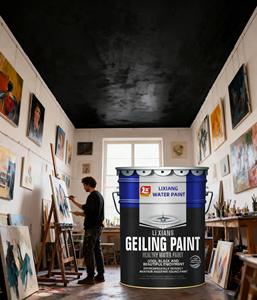 צבע שחור באיכות גבוהה עם כיסוי גבוה וקריר תקרת אבעבועות שחורות מגניב צבע ציפוי קיר פנים - Product Image 4