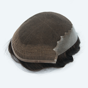 Peluca para hombre Color 1B Q6 Base, tupé de encaje francés en stock - Product Image 1