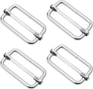 CRAFTMEMORE Triglide Slider Belt Keeper Movable Bar Slider <b>Strap</b> <b>Adjuster</b> Rectangle <b>Strap</b> Keeper Purse Making X Pcs Silver - Product Image 1