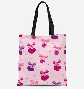 Sac shopping en toile de coton recyclable avec logo personnalisable imprimé et design nœud rose rétro - Product Image 6