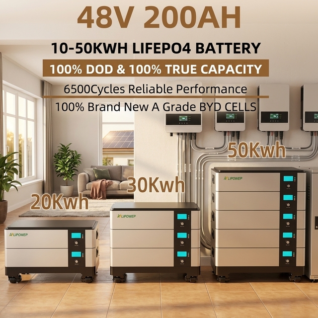 Poland Stock BYD Powerwall 48V 200ah 400ah 600ah 800ah 1000ah LiFePO4 Lithium 10kw 20kw 30kw 40kw 50kw Stacked Battery Pack