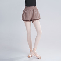 Shorts de danse légers et respirants pour femmes, style sportif, anti-plis, à volants, taille élastique, pour la pratique du ballet