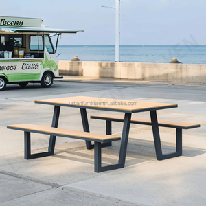 Outdoor Dining <strong>Table</strong> Sets 4-6 Persons WPC Picnic <strong>Table</strong> and Bench Seat for Restaurant <strong>Canteen</strong> &amp; Food Courts Use - Product Image 1