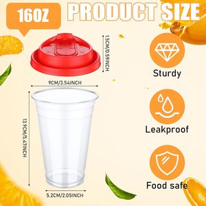 Vente en gros de gobelets en plastique transparent pour boissons glacées, avec logo personnalisé imprimé, 500 ml, 750 ml, 32 oz, 16 oz, gobelets en plastique PP pour bubble tea avec couvercles - Product Image 2