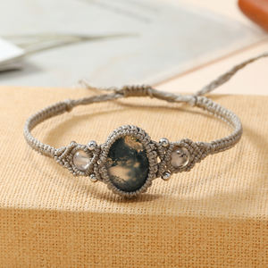 Joyería Tribal Llamativa Hecha a Mano Ajustable Cuarzo Piedra Preciosa Macramé Cera Cordón <span class=keywords><strong>Pulseras</strong></span> Charm <span class=keywords><strong>Pulseras</strong></span> Ágata Principal <span class=keywords><strong>Pulseras</strong></span> - Product Image 2