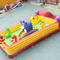Airfunpro Prix d'usine Château gonflable Fun City Amusement Park avec toboggan pour aire de jeux pour chats ou château