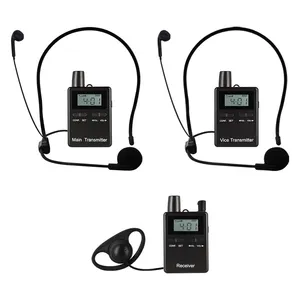 RC2402 TWO WAY device which allows 2 people to talk and other people to listen wireless audio system For bus riding/horse device