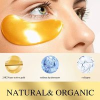 Masque pour les yeux en silicone au collagène végétalien doré, marque privée, acide hyaluronique, anti-âge, soin de la peau, éclaircissant, raffermissant, cernes