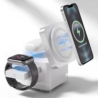 Chargeur sans fil de bureau 3-en-1 PD 20W, design pliable à rotation 360° pour écouteurs sans fil, smartphones et accessoires téléphoniques
