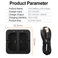 Chargeur double USB RV4 pour batteries V4 de sonnette vidéo RingTeam 3, caméra Ring Spotlight 2 et caméra adhésive