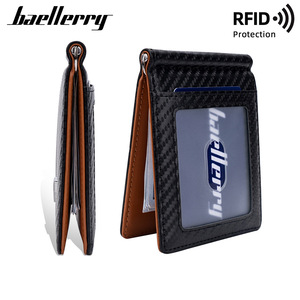Baellerry Men's Card Holder Bi Fold Thin Carbon Fiber <b>RFID</b> Protection Credit Card <b>Wallet</b> Everyday Use - Product Image 1